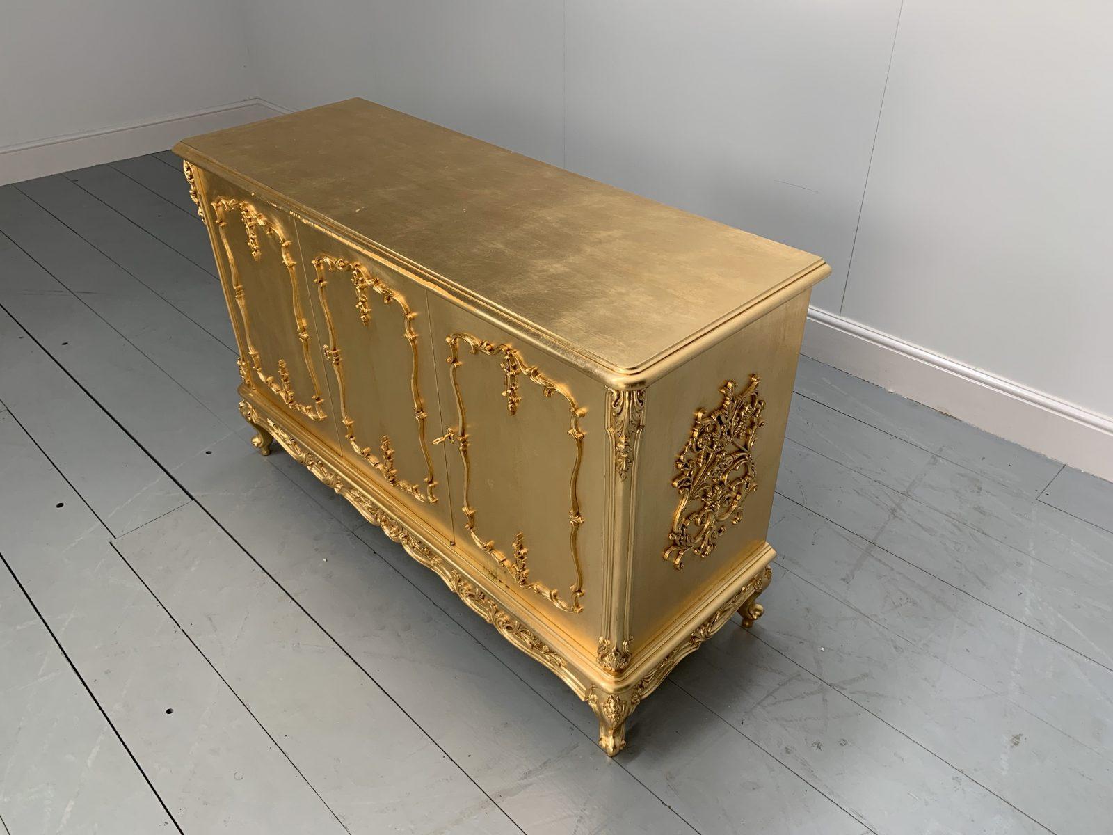 gold console cabinet