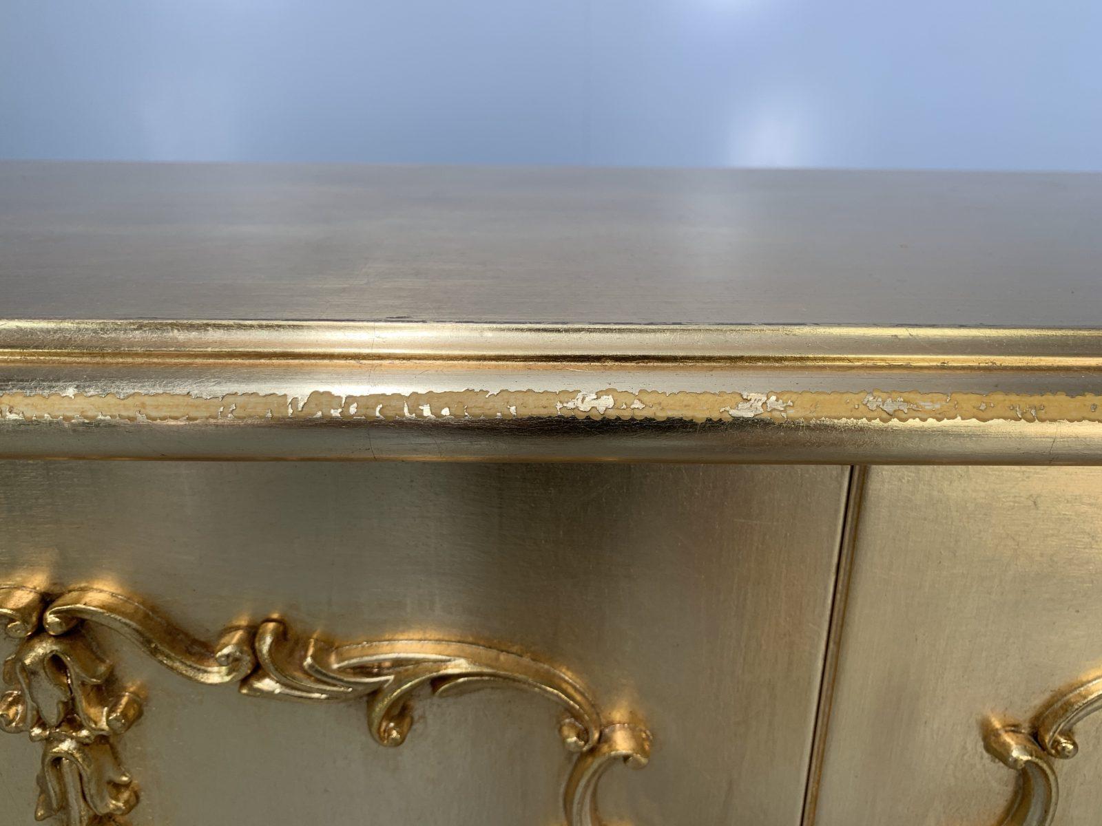 Contemporary Asnaghi Cabinet Commode Console Sideboard in Gilt Gold For Sale
