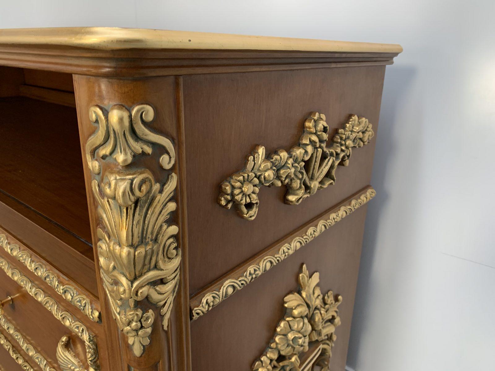 Italian Asnaghi Inlaid Marquetry Cabinet Commode Chest of Drawers For Sale