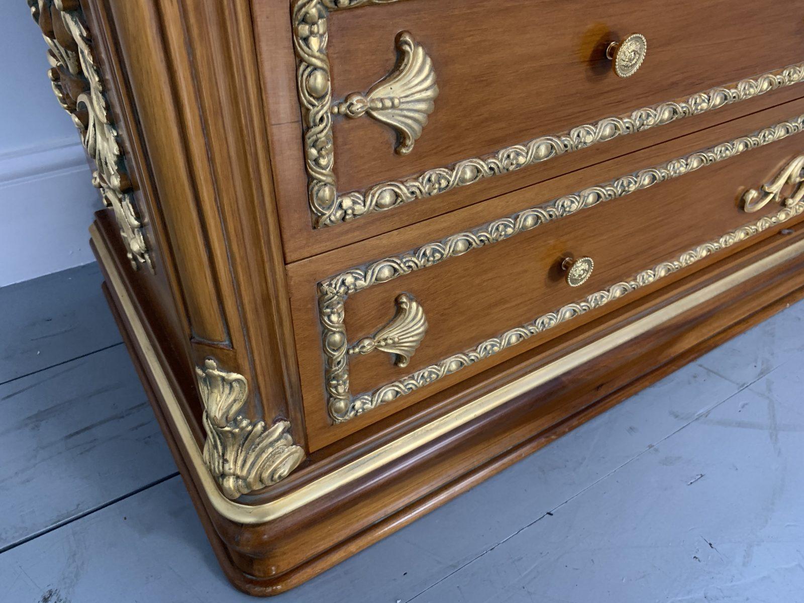 Contemporary Asnaghi Inlaid Marquetry Cabinet Commode Chest of Drawers For Sale