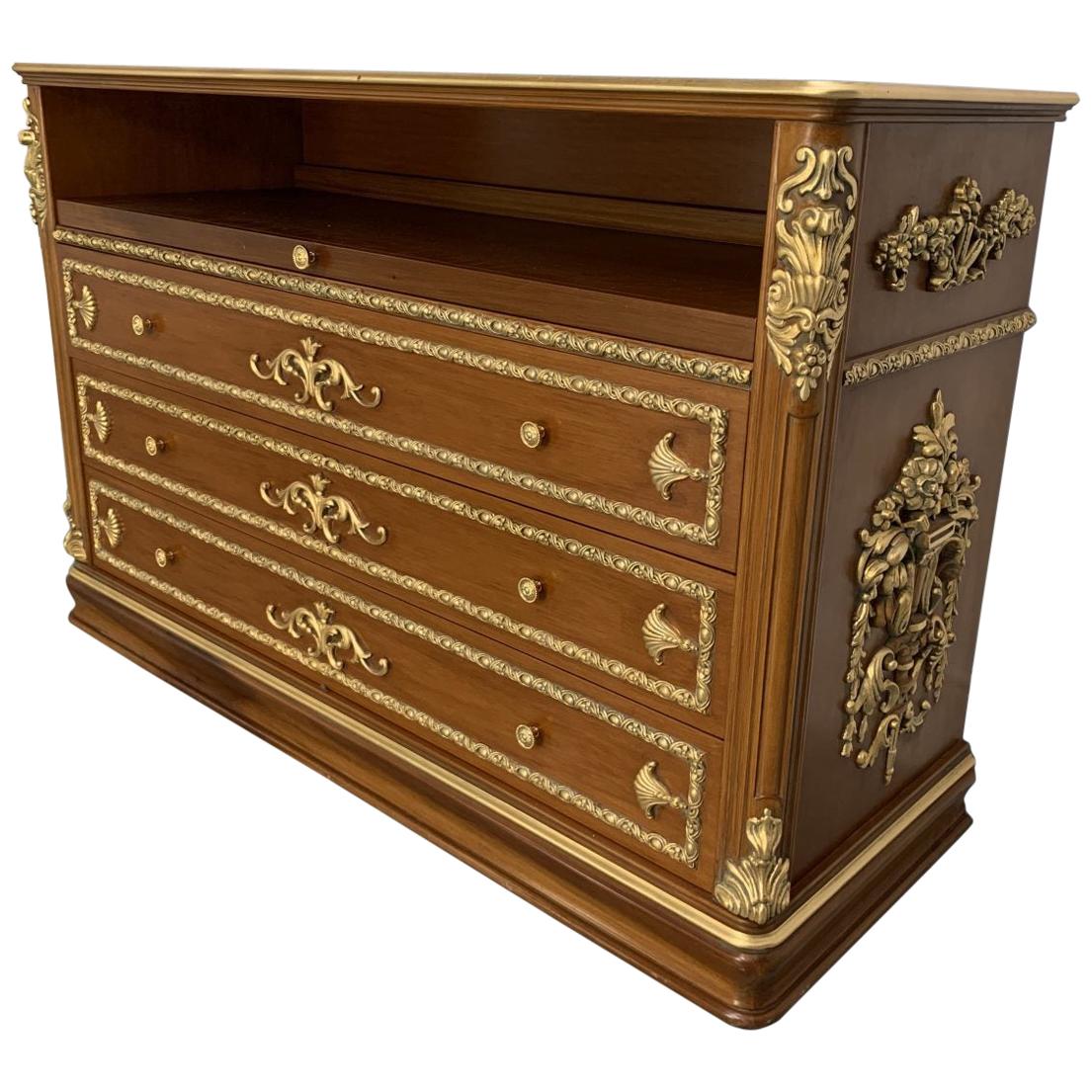Asnaghi Inlaid Marquetry Cabinet Commode Chest of Drawers For Sale