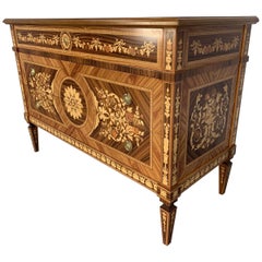 Used Asnaghi Inlaid Marquetry Cabinet Commode Chest of Drawers