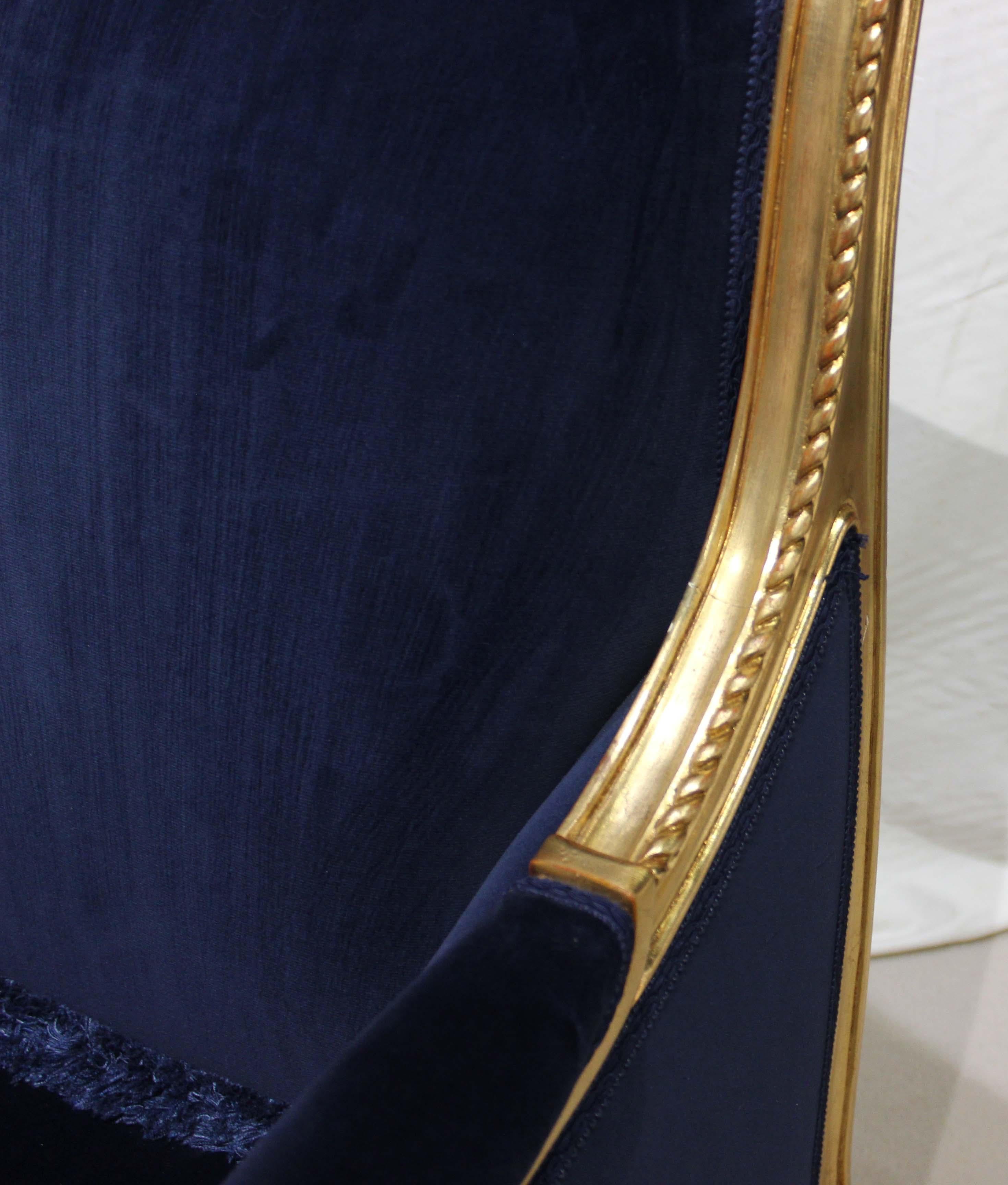 Asnaghi Suite of 2 Settee and 2 Chairs, Upholstered Royal Blue Velvet For Sale 10