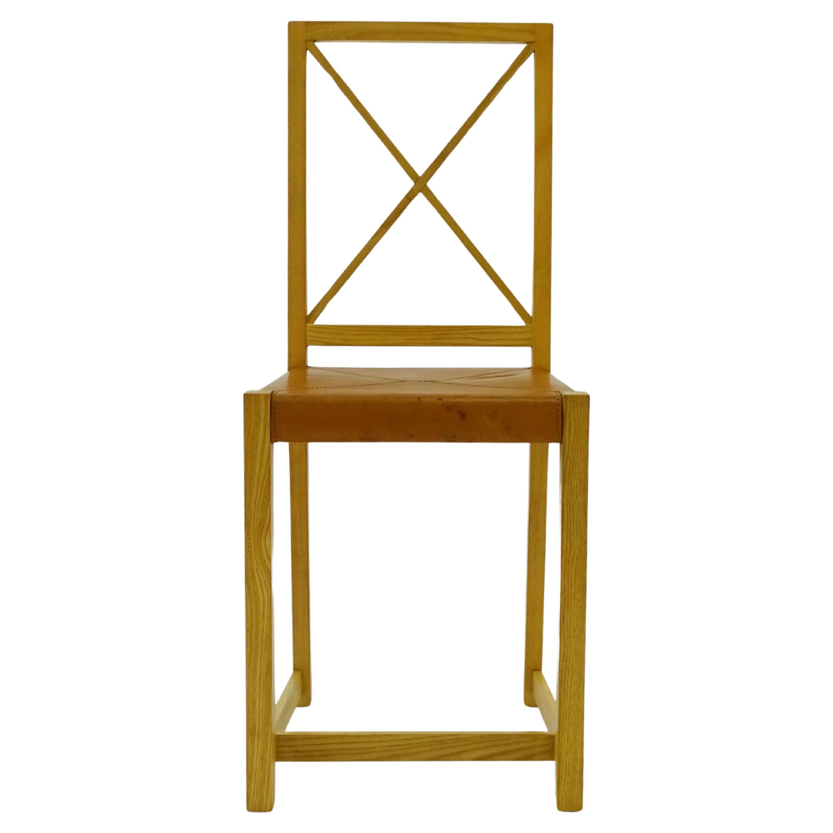 Chaise unique Asnago & Vender en bois et cuir fabriquée par Flexform en vente