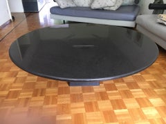 Asolo Black Granite Circular Coffee Table by Angelo Mangiarotti
