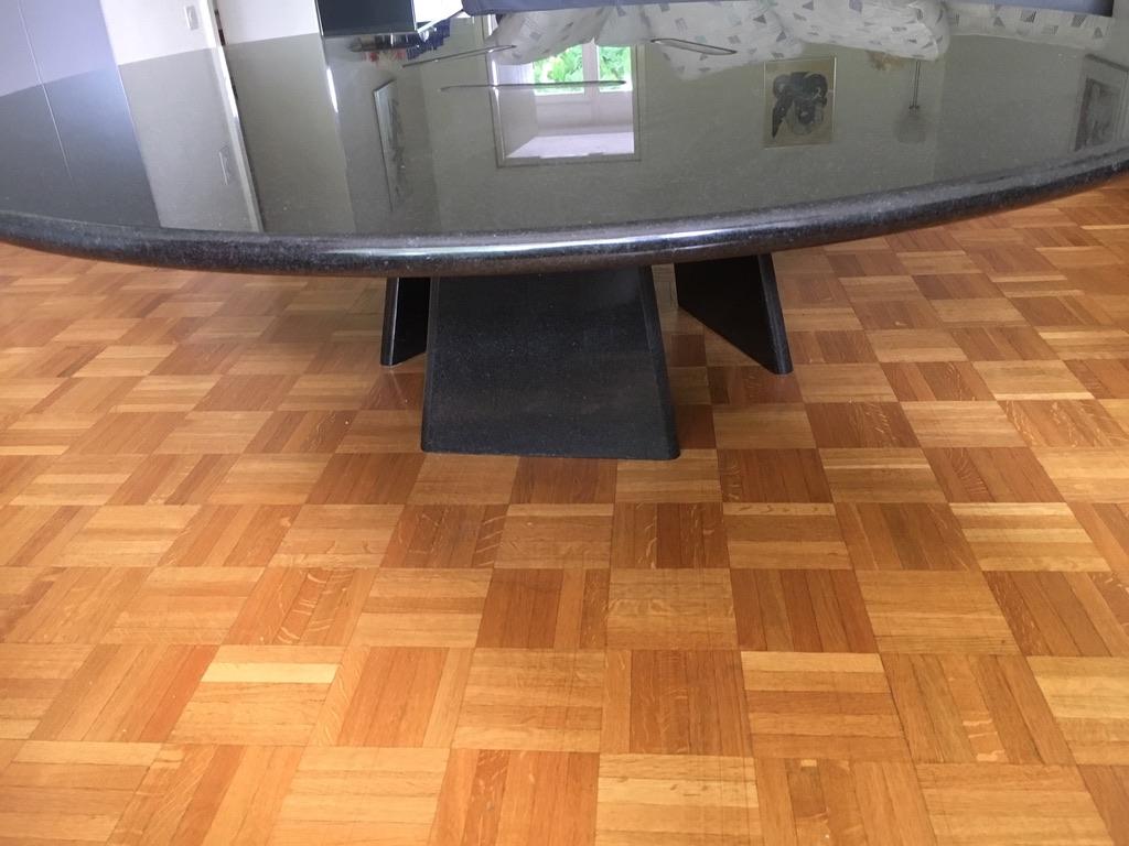 Late 20th Century Asolo Black Granite Circular Coffee Table by Angelo Mangiarotti For Sale