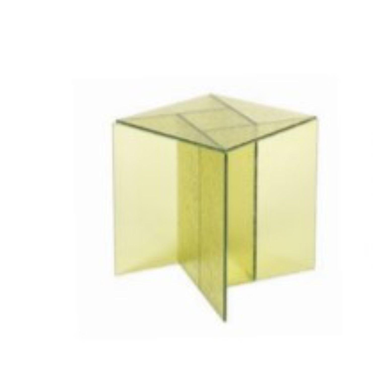 Aspa small side table by Pulpo
Dimensions: D40 x W40 x H50 cm
Materials: glass

Also available in different colors. 

Variety is a pleasure. Aspa, the side table concept from the Spanish design studio MUT, is a simple study in geometry. Five