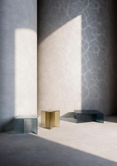 Aspa Table Big, European, Minimalist, Grey, Glass, 20th Century