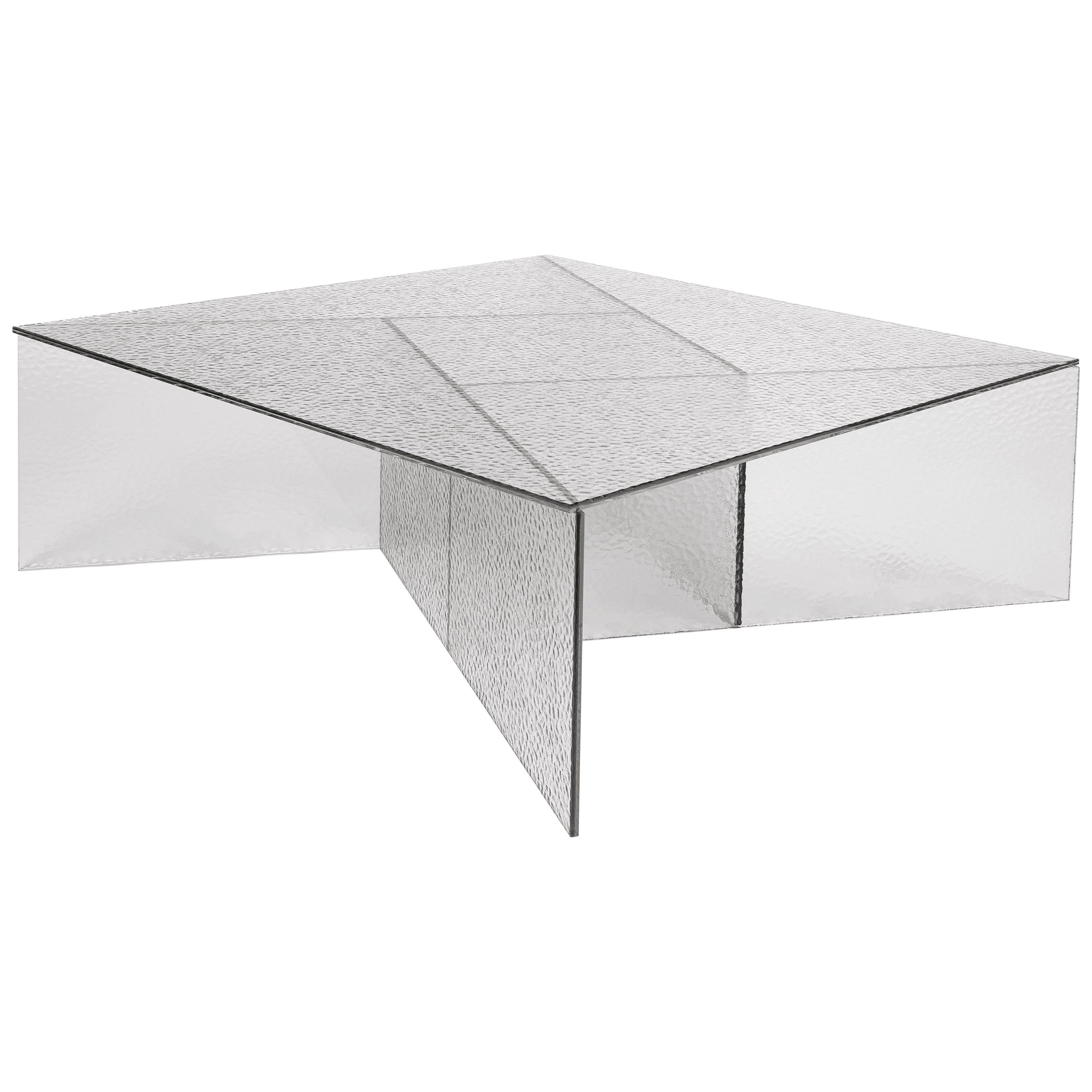 Aspa Table Big, European, Minimalist, Grey, Glass, 20th Century For Sale