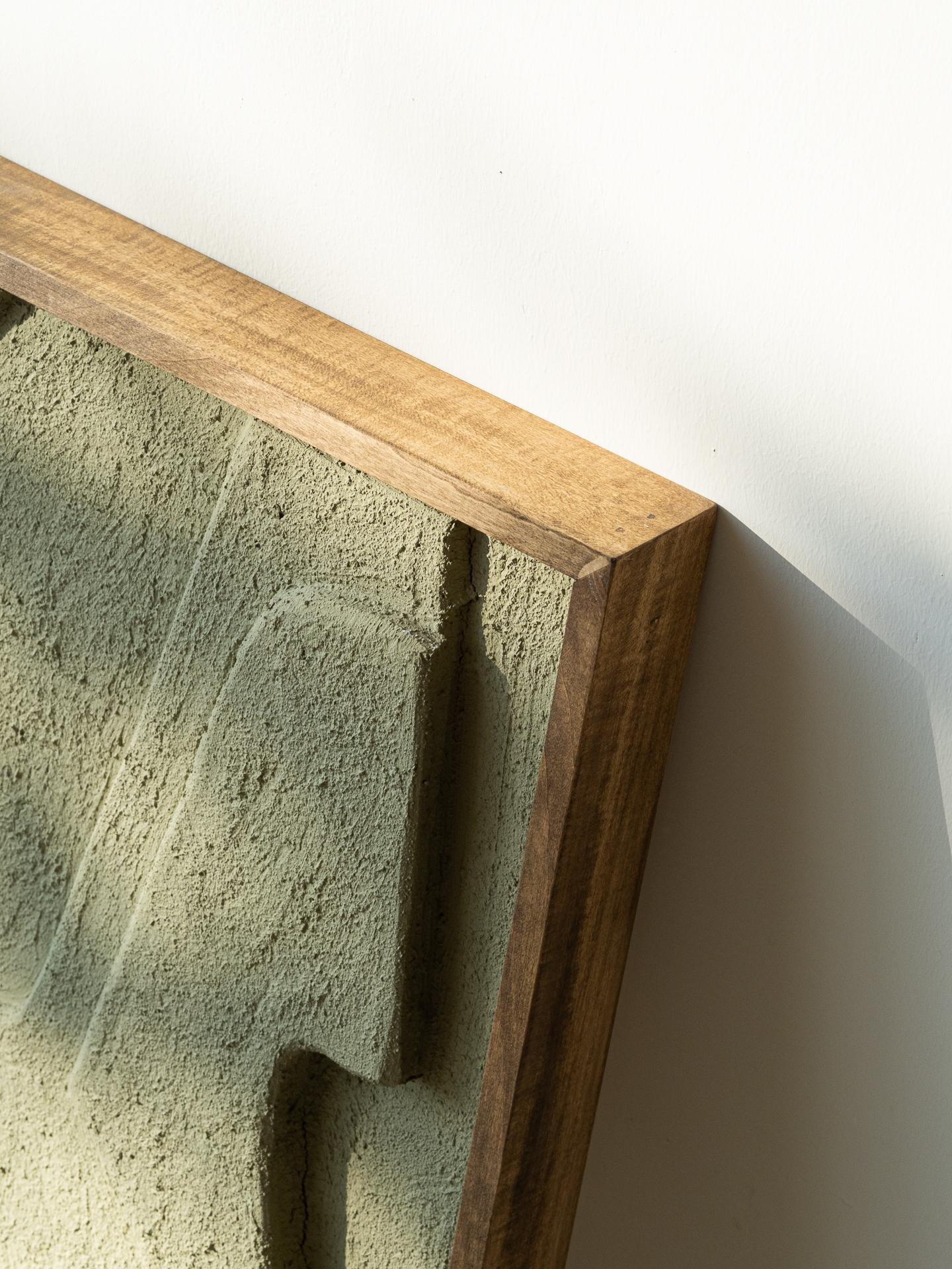 Minimalist Aspasia Textured Wall Art - Natural Wood Frame For Sale