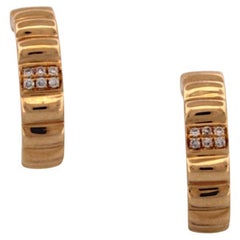 Aspen  18k Yellow Gold Half Hoop Earrings – .10 ctw Natural Round Diamonds