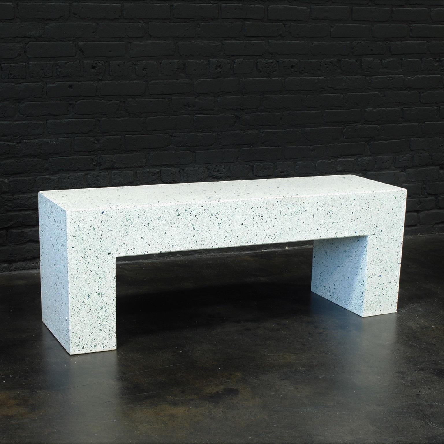 Extreme function. The Aspen Bench is a place to recharge after a demanding day. A power pose.

Always exploring for something truly new, Zachary A. developed this method to lift terrazzo from a flat, static surface to an elevated place of admiration