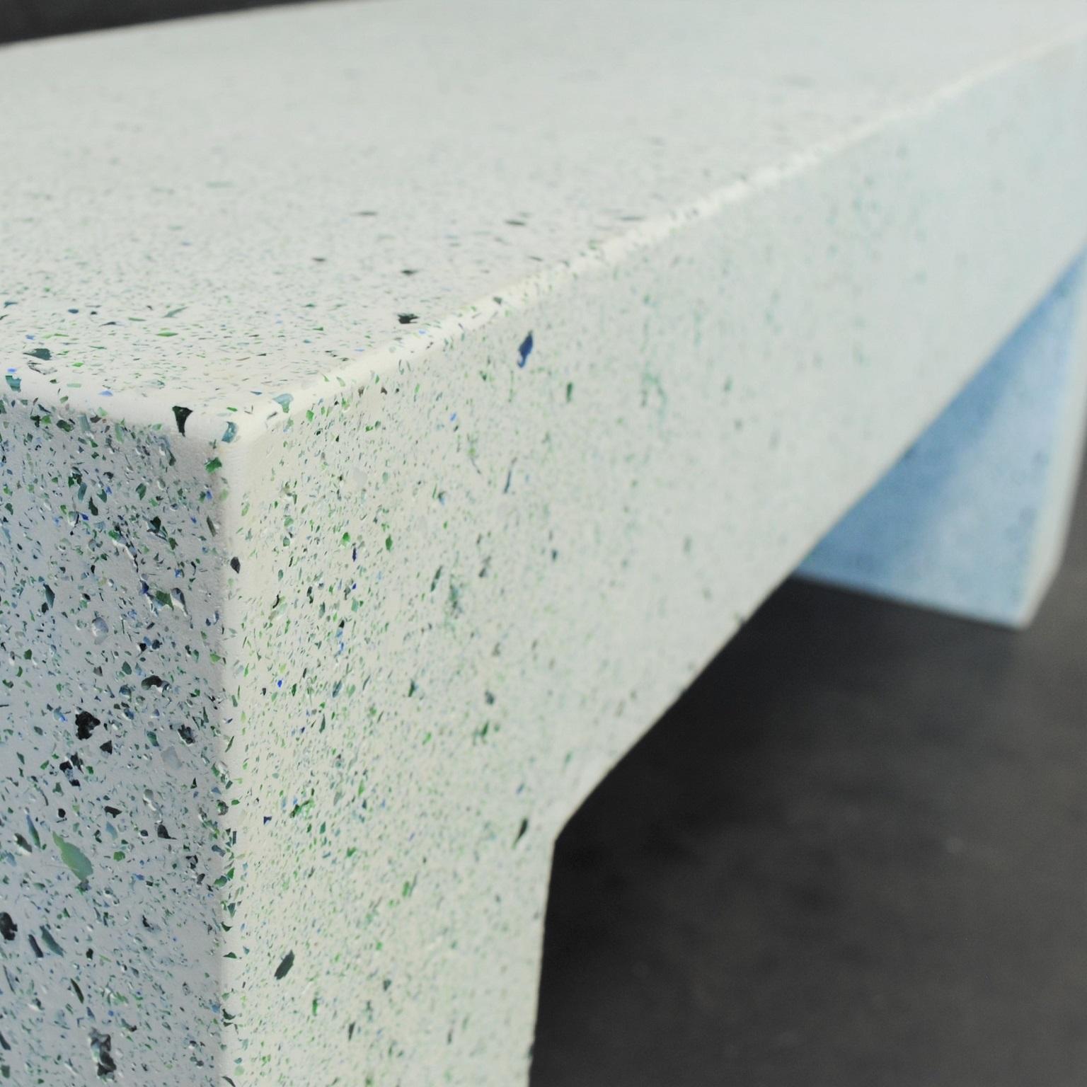 American 'Aspen' Bench, Malachite Terrazzo Finish by Zachary A. Design