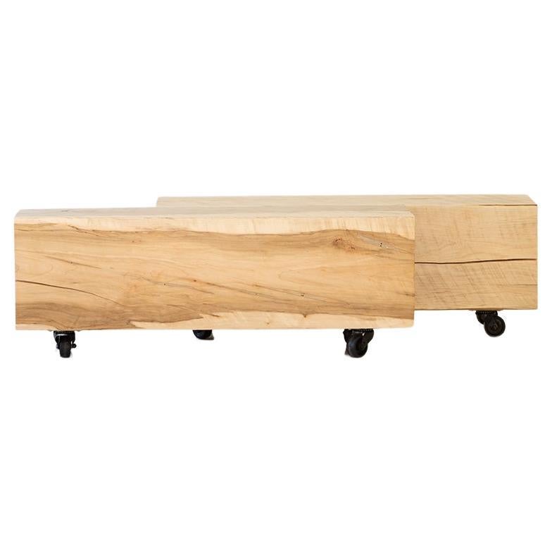 Table basse moderne en bois d'Aspen en vente