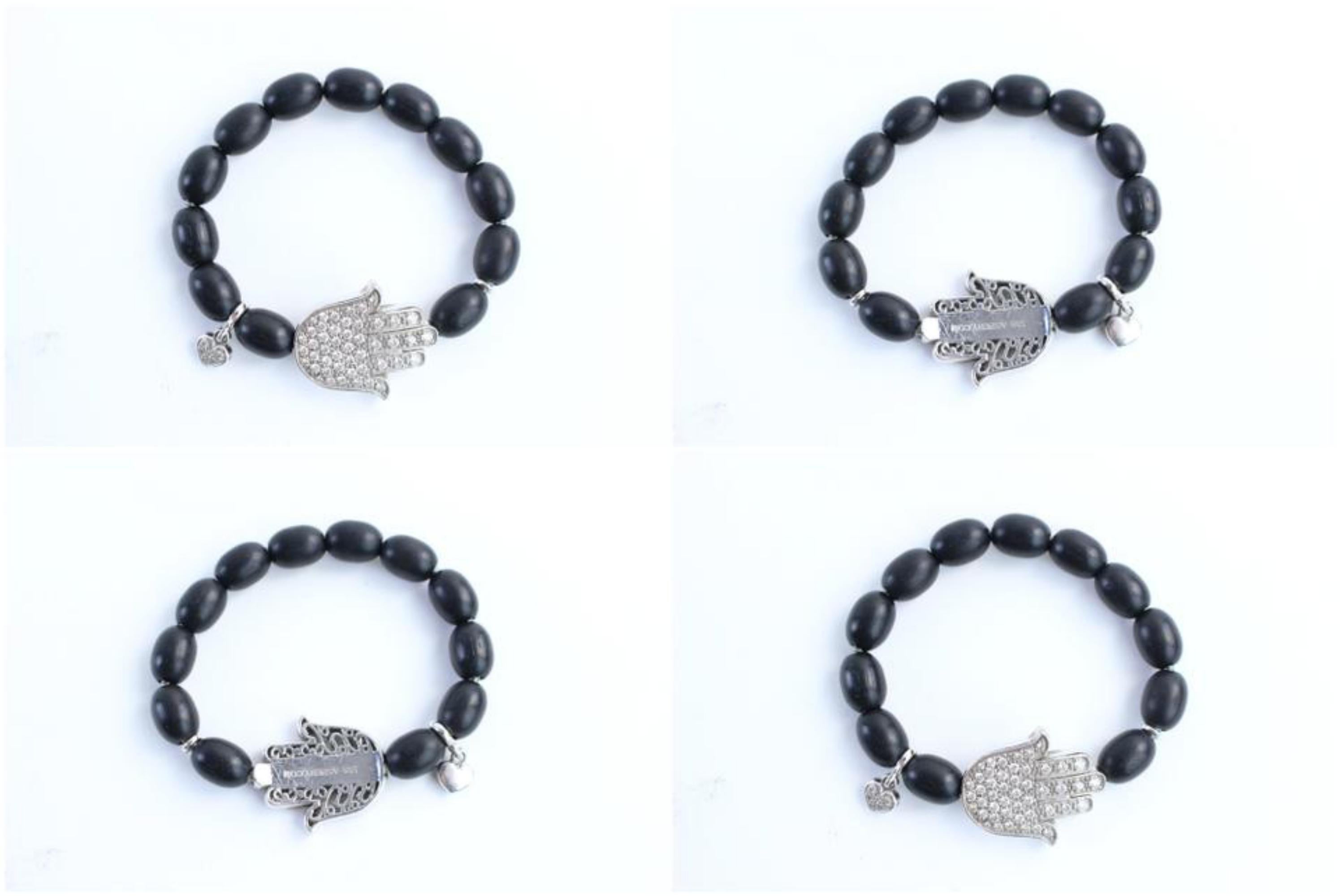 Aspery & Guldag Black 14k Hamsa X Heart Bead Bracelet 12mr0312 For Sale 7