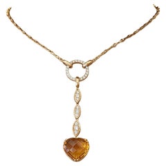 Collar Colgante de Citrino y Diamantes Aspery & Guldag en Oro Rosa de 18k