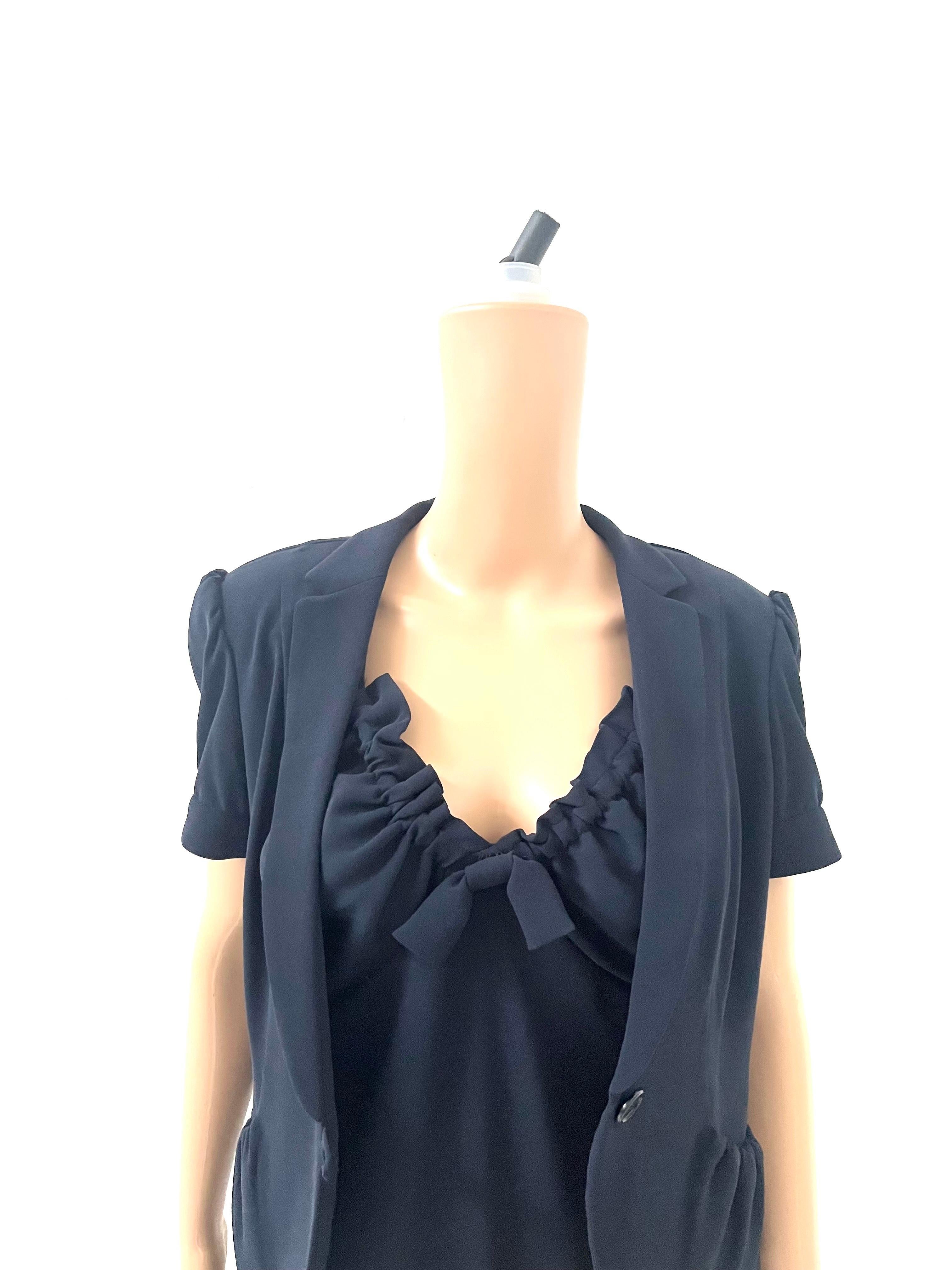 Donna Aspesi Black Dress and Cropped Jacket Set – IT 46 – Made in Italy in vendita