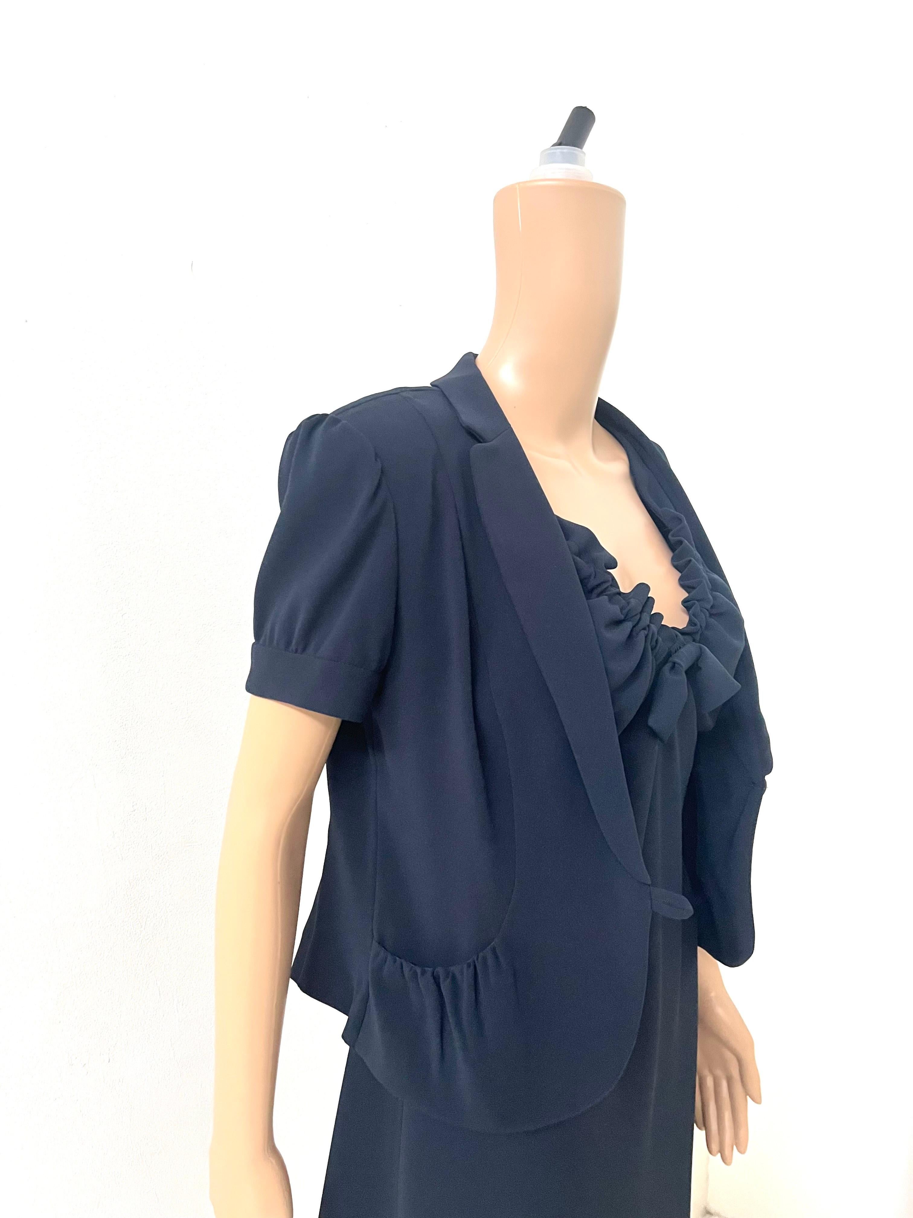 Aspesi Black Dress and Cropped Jacket Set – IT 46 – Made in Italy in vendita 1