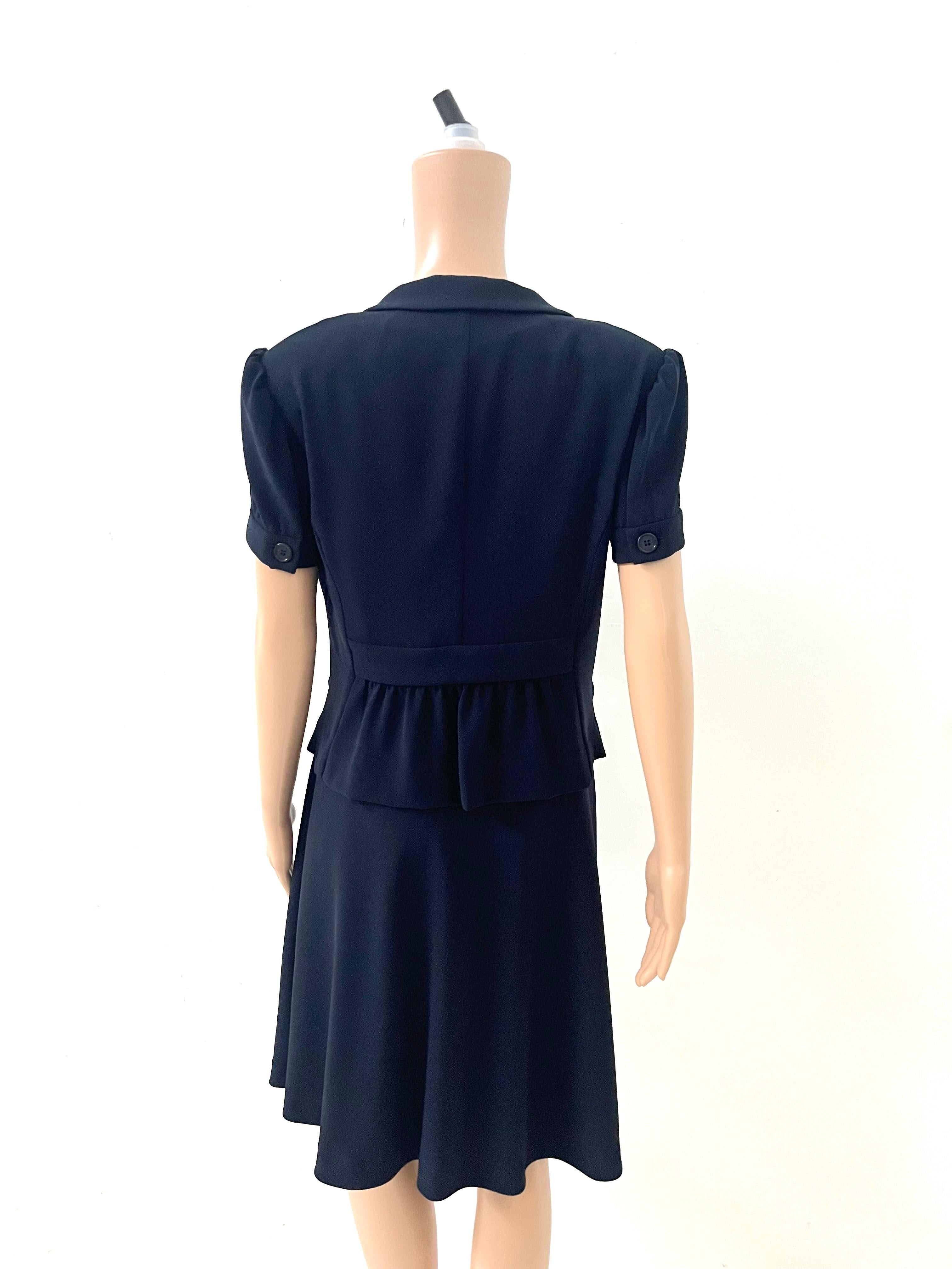 Aspesi Black Dress and Cropped Jacket Set – IT 46 – Made in Italy in vendita 6