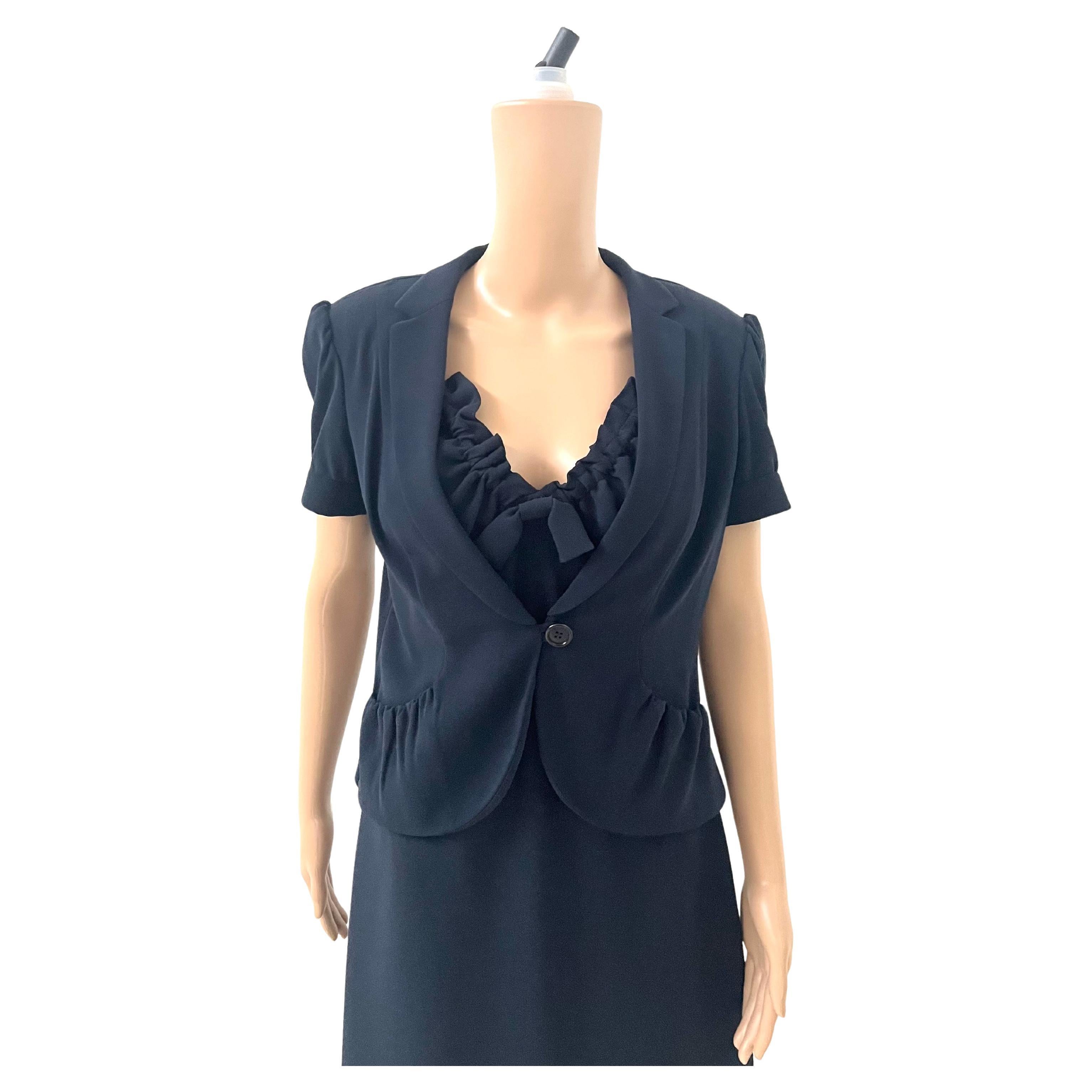 Aspesi Black Dress and Cropped Jacket Set – IT 46 – Made in Italy in vendita