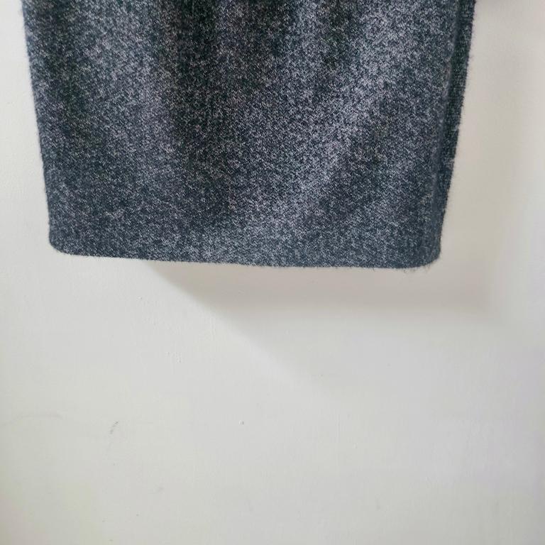 Aspesi Charcoal Bouclé Wool Oversized Coat with Notch Lapels in vendita 10