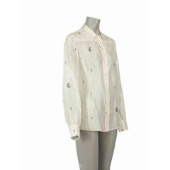 Blusa Aspesi Seda Crema Estampado Paisley Talla M