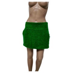 Aspesi Emerald-Green Bouclé Wool Mini Skirt, IT 38