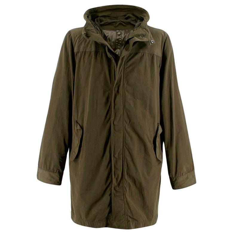 Aspesi Khaki Green Hooded 2in1 Rain Jacket - Size XL For Sale
