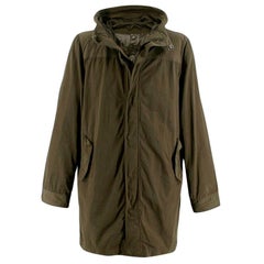 Aspesi Khaki Green Hooded 2in1 Rain Jacket - Size XL