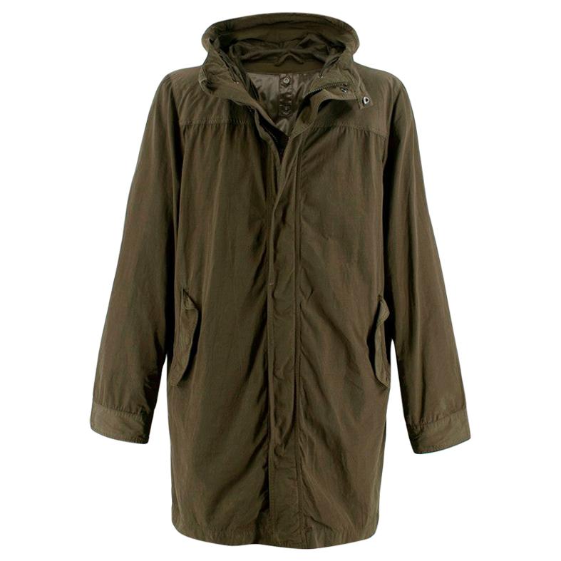 Aspesi Khaki Green Hooded 2in1 Rain Jacket XL  For Sale