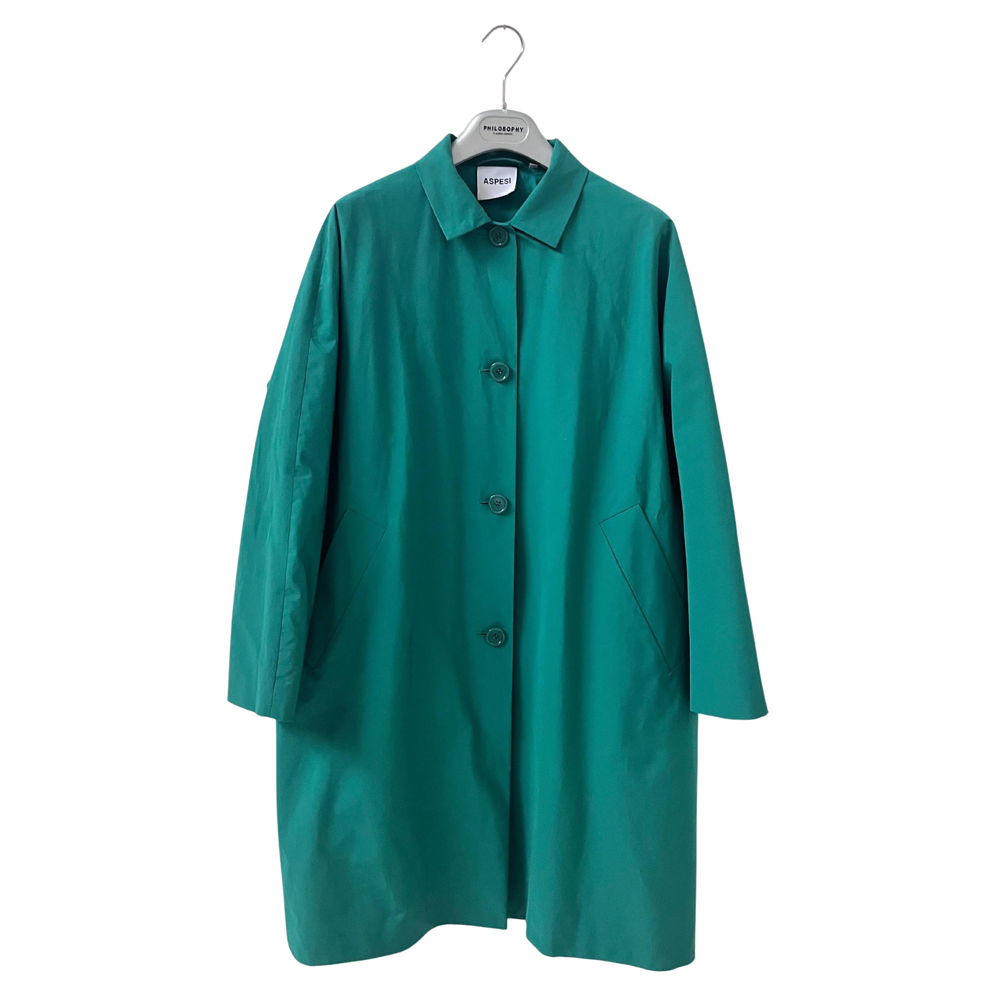 Aspesi “Mostacciolo” Emerald Green Technical Coat – Minimalist Italian Icon