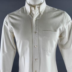 ASPESI Size S White Oxford Long Sleeve Shirt