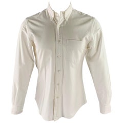 ASPESI Size S White Oxford Long Sleeve Shirt