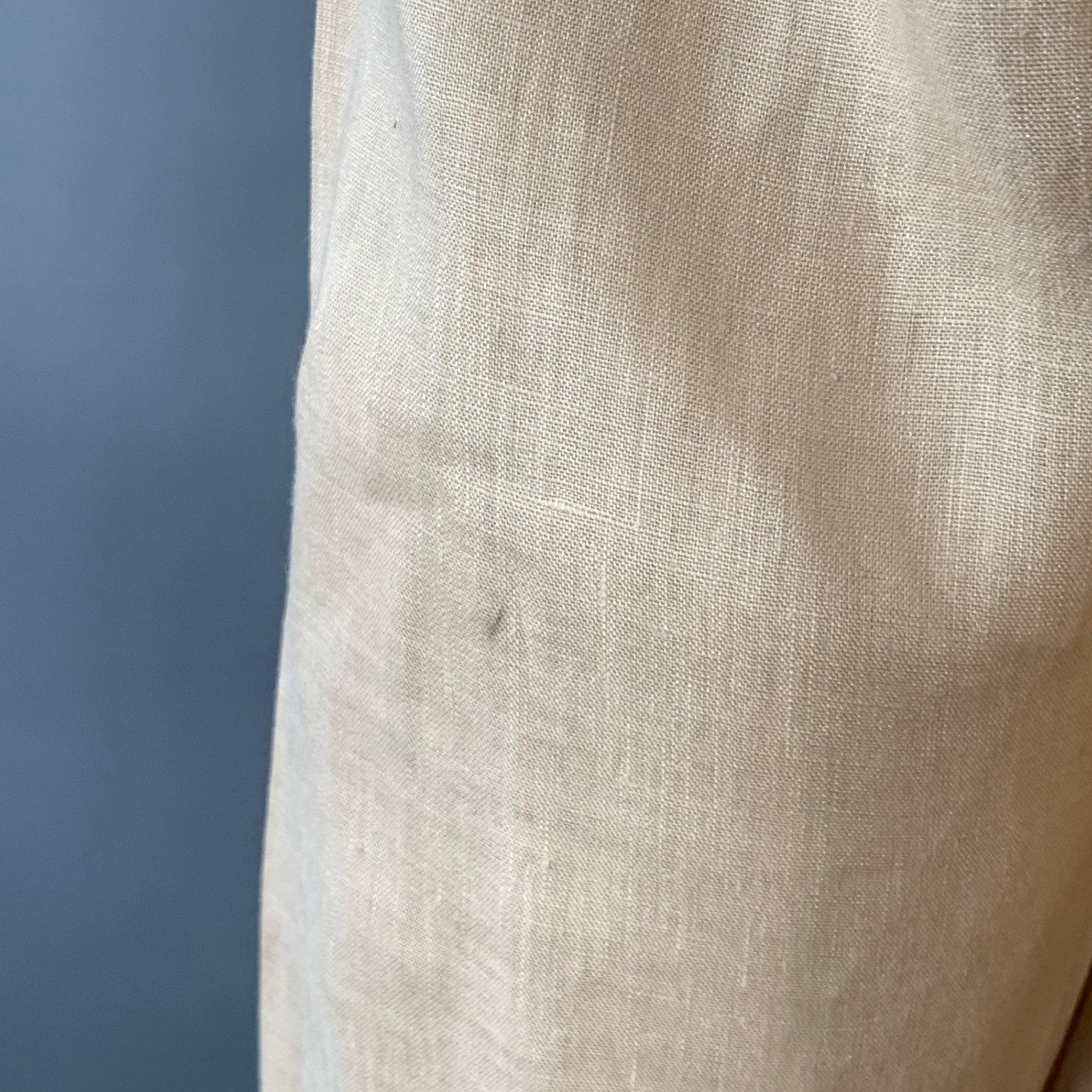 ASPESI Size XL Peach Linen Half Placket Long Sleeve Shirt In Good Condition For Sale In San Francisco, CA
