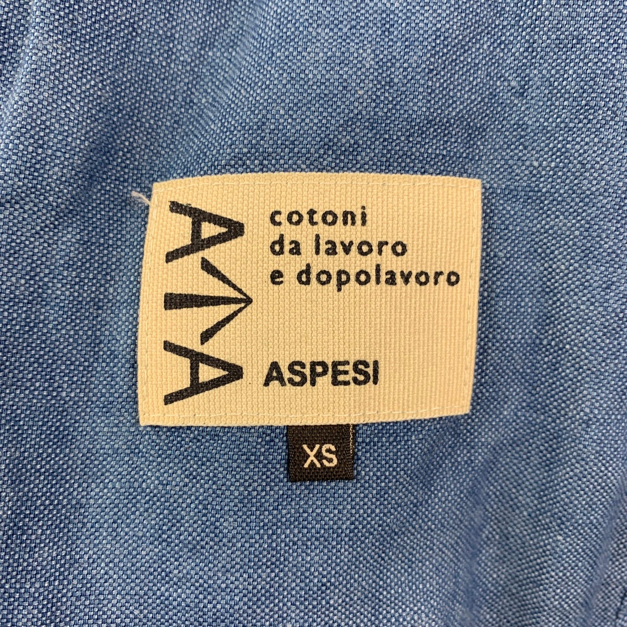 Men's ASPESI Size XS Blue Cotton Linen Notch Lapel Sport Coat