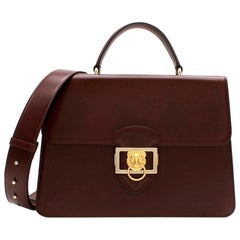 Aspinal Large Maroon Leather Messenger Bag