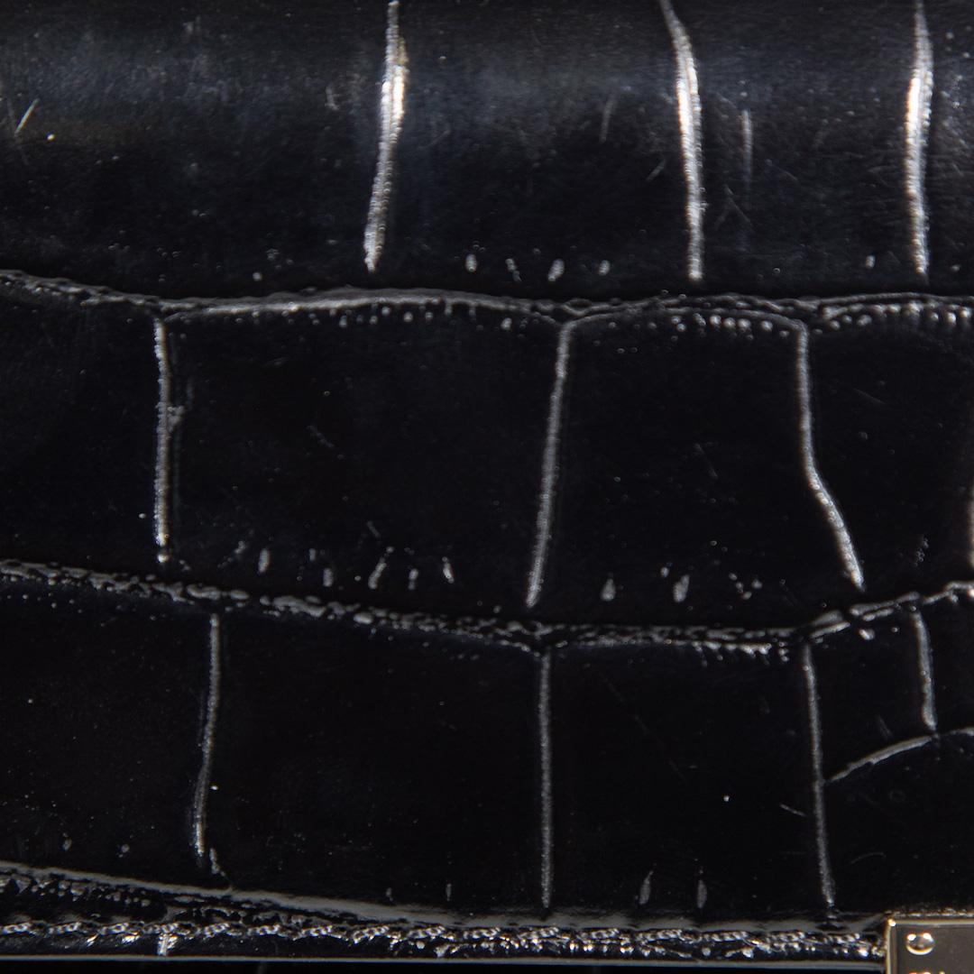 Aspinal of London Black Croc Embossed Chelsea Bag 2