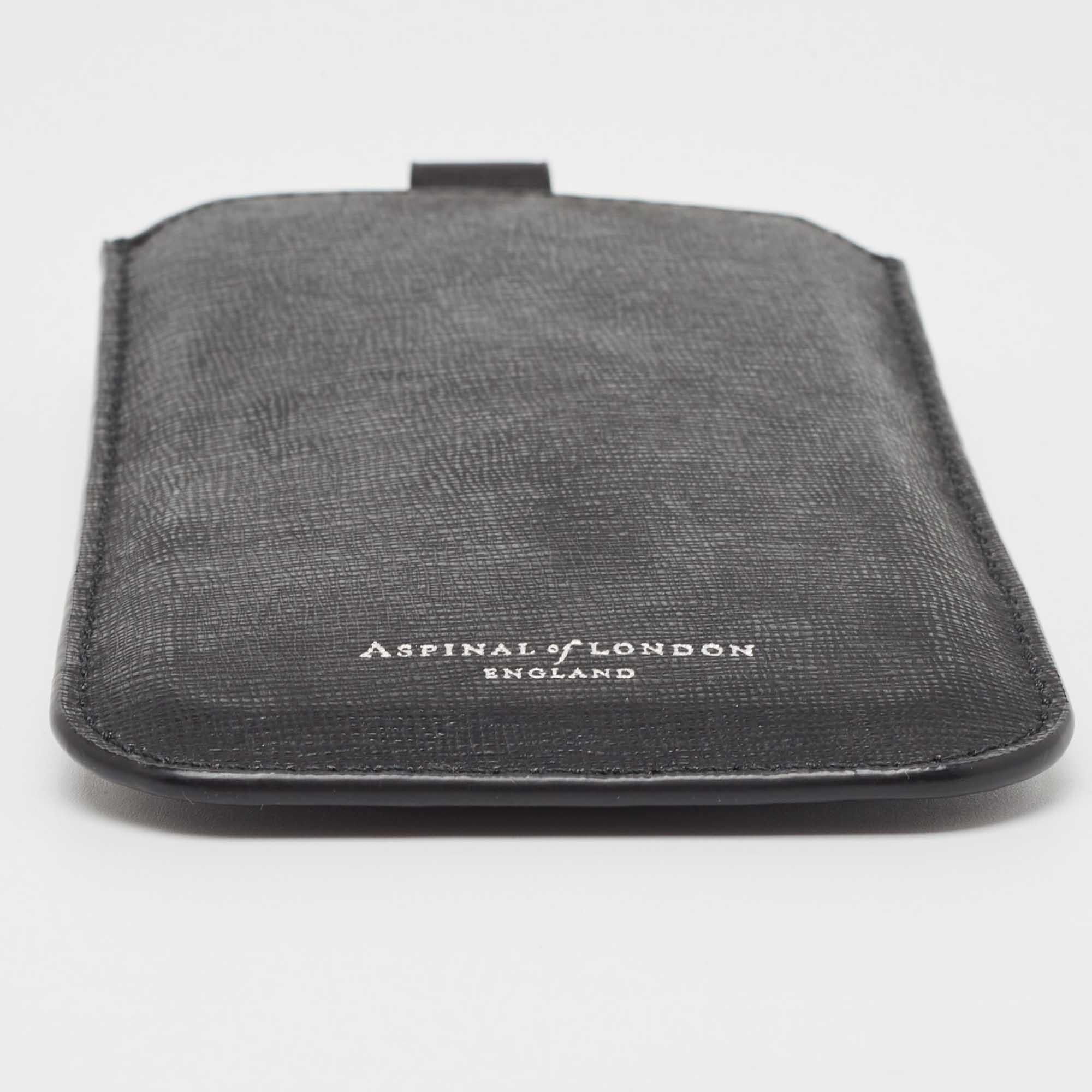 Women's Aspinal Of London Black Leather Phone Case For Sale