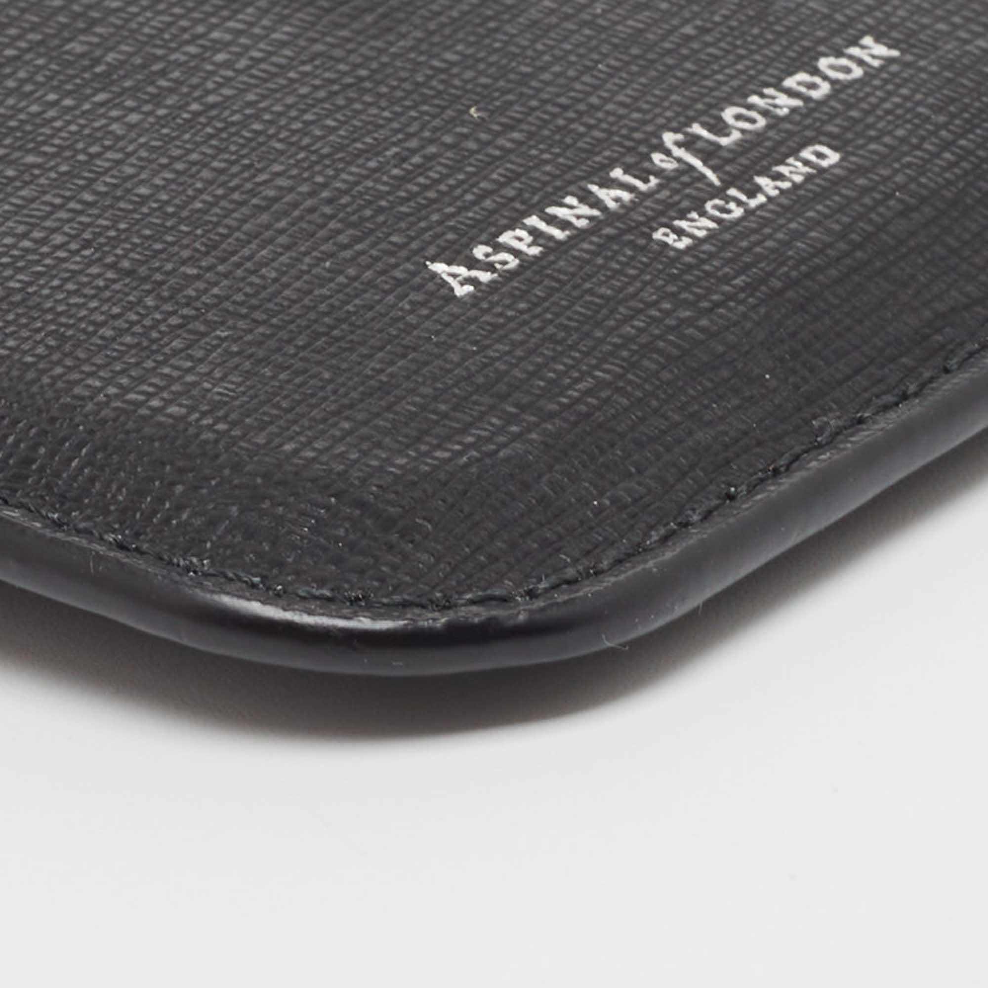 Aspinal Of London Black Leather Phone Case For Sale 3