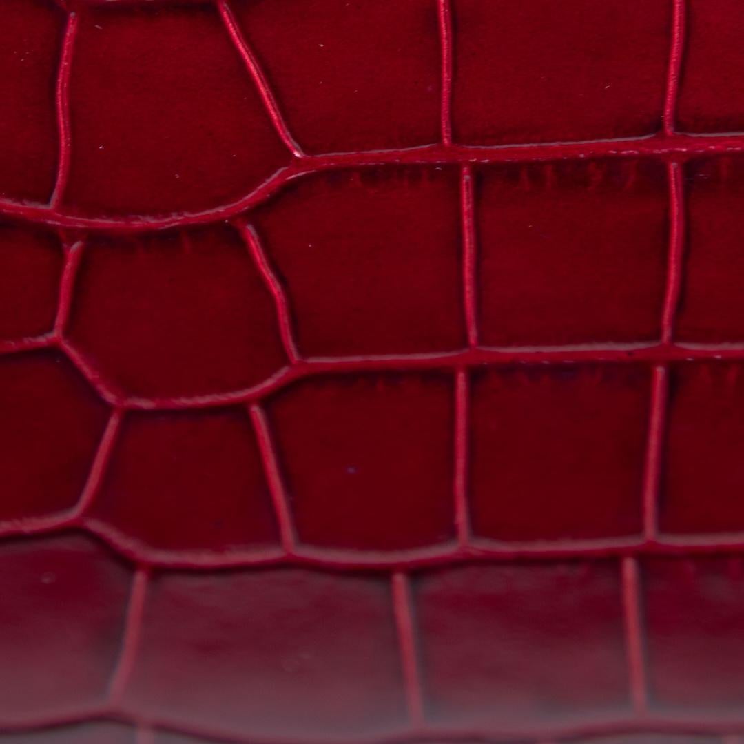 Aspinal of London Burgundy Trunk Croc Leather Bag 1