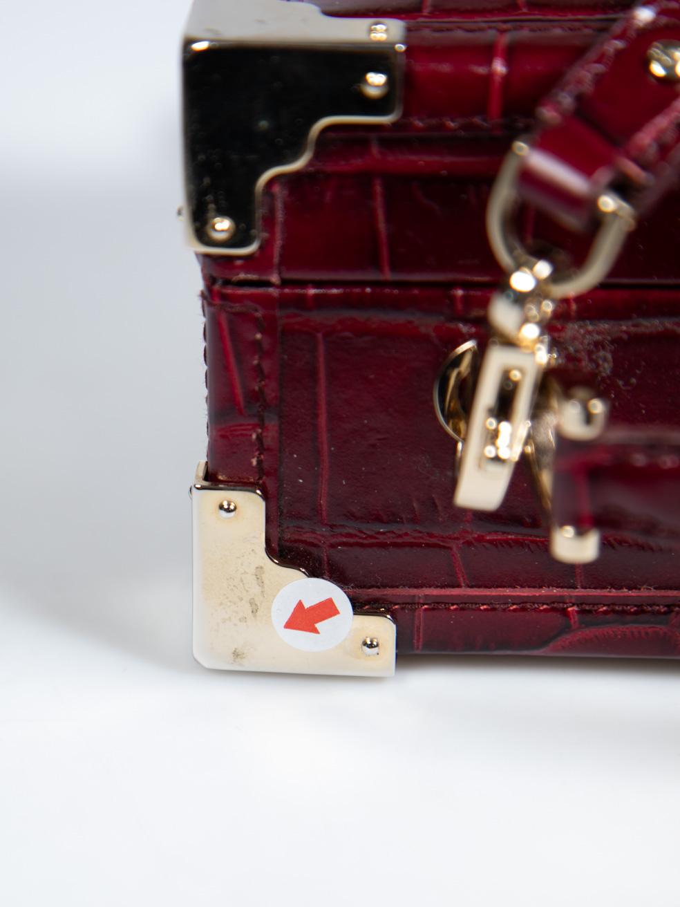Aspinal of London Burgundy Trunk Croc Leather Bag 4