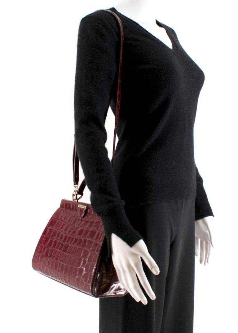 Aspinal Of London Small Croc-Embossed Leather Florence Top-Handle Bag
