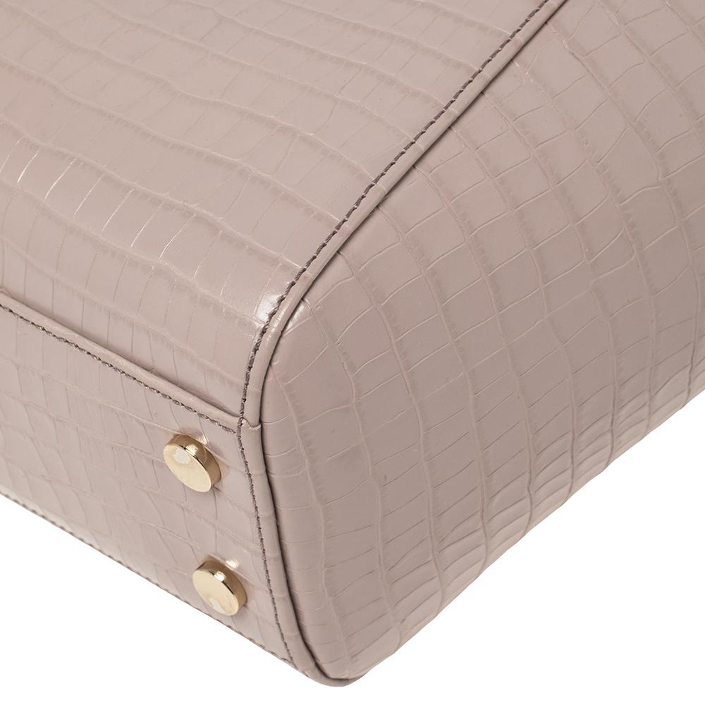 Aspinal of London Lilac Croc Embossed Leather Marylebone Tote 1