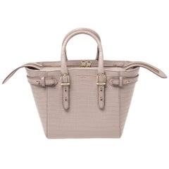 Aspinal of London Lilac Croc Embossed Leather Marylebone Tote