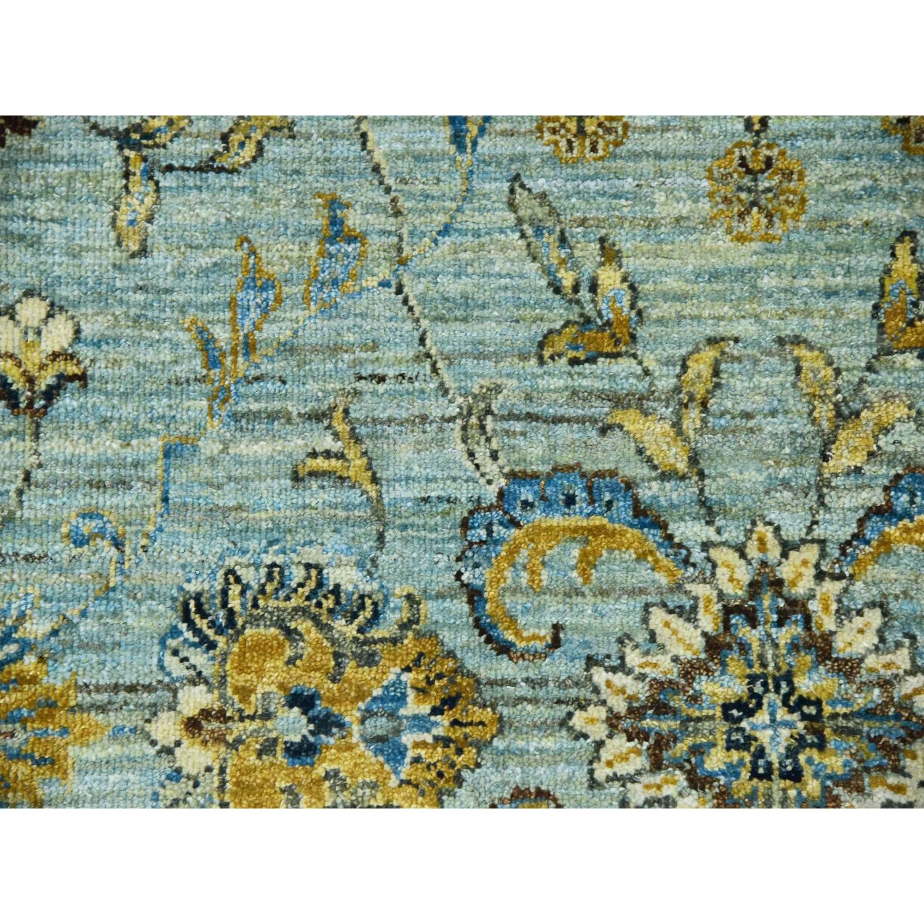 Aspiring Blue Hand Knotted Agra Design High Quality Wool Oriental Rug 9' x 12'3