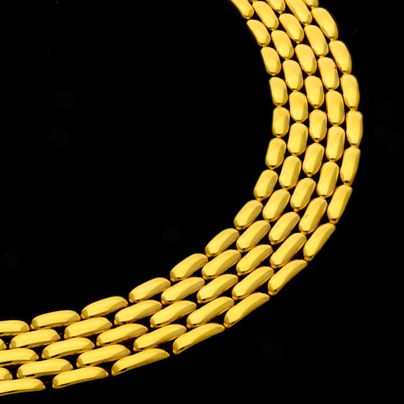 Asprey 18 Carat Yellow Gold Collar Style Necklace, circa 1990 In Good Condition In London, GB