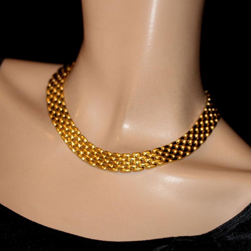 Women's or Men's Asprey 18 Carat Yellow Gold Collar Style Necklace, circa 1990