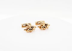 Asprey 18 Carat Yellow Gold Knot Bullet Back Cufflinks, Made in Italy
