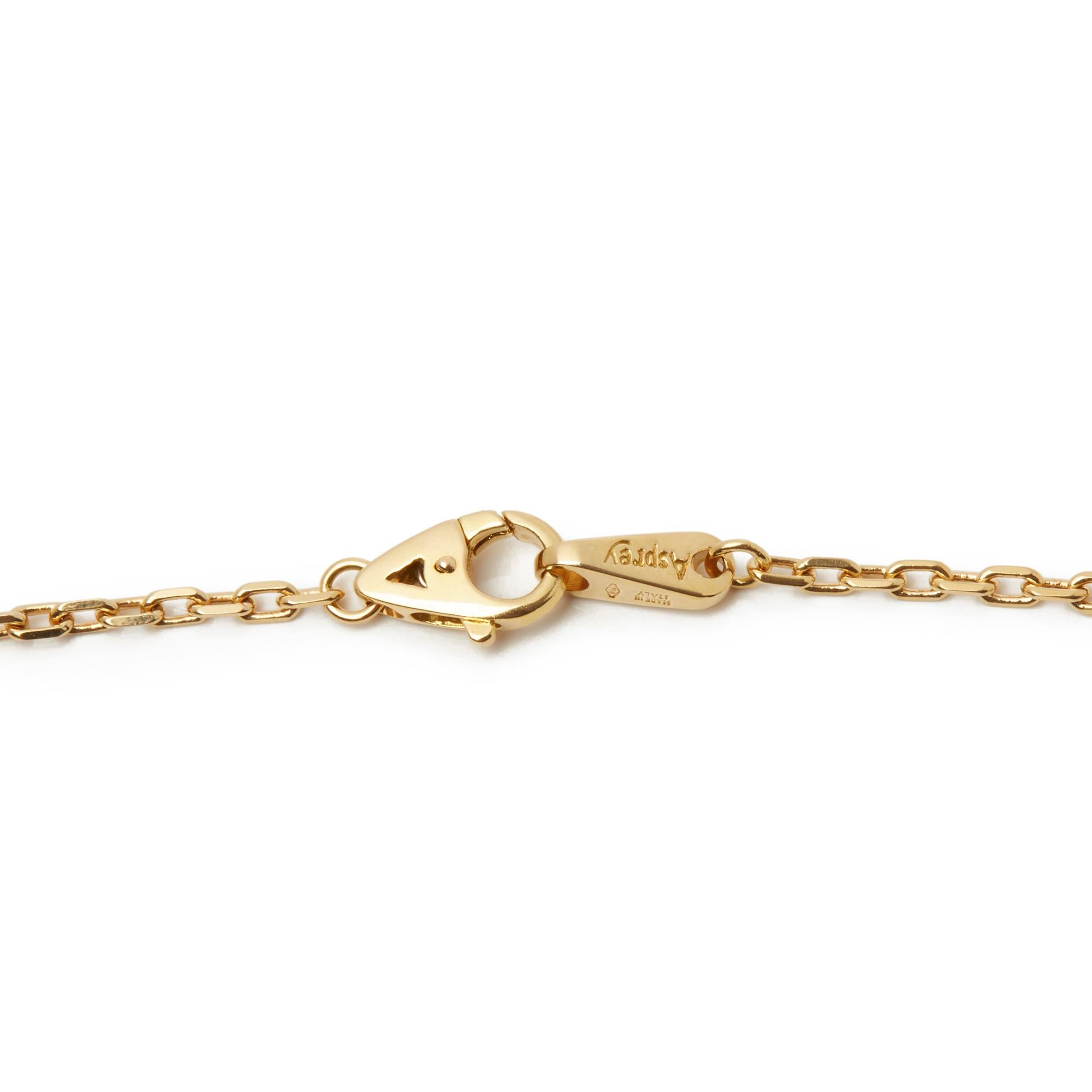 Modern Asprey 18 Karat Yellow Gold Cross Pendant Necklace
