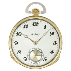 Asprey 18ct Two Gold Art Deco Keyless Lever Open Face Dress Pocket Watch, C1920s